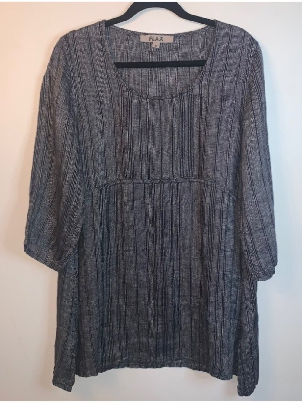 Flax Linen Striped Tunic 100% Linen S